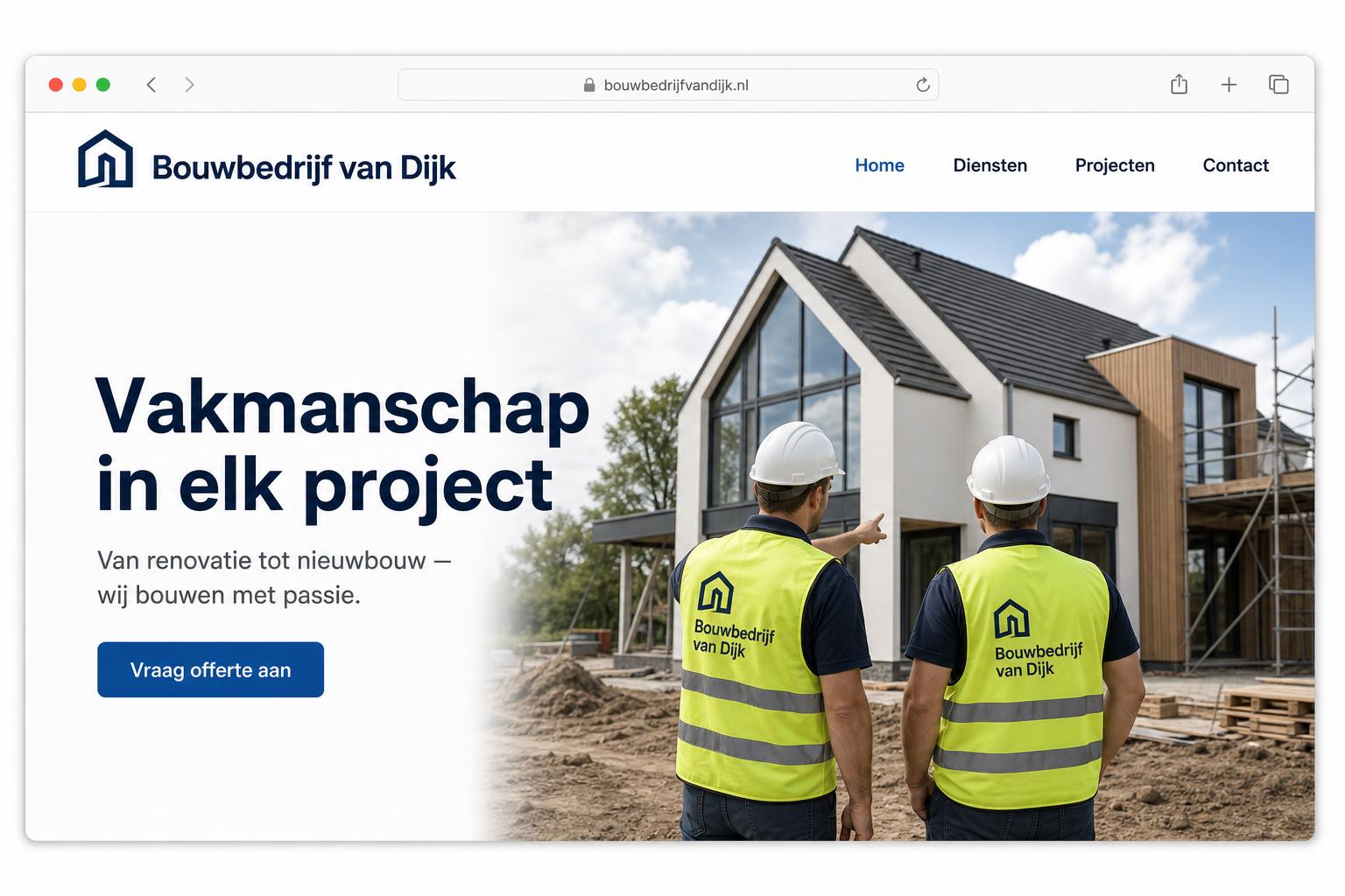 Website voor bouwbedrijf