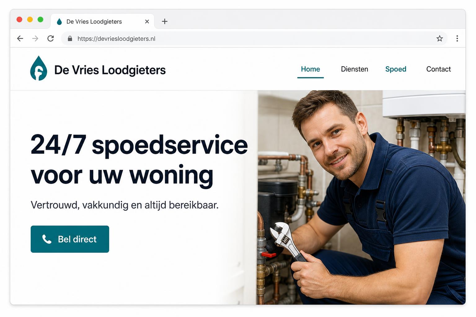Website voor loodgietersbedrijf