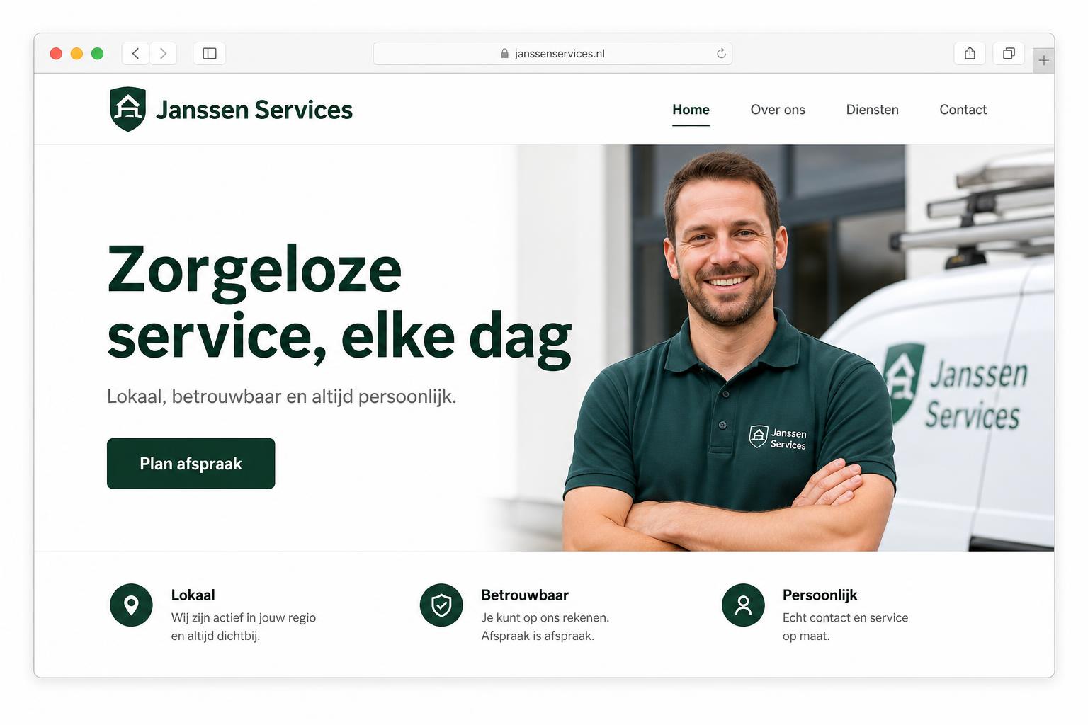 Website voor dienstverlener